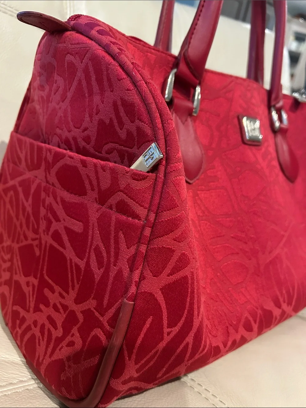 Diane Von Furstenberg DVF Vintage Red Travel Satchel Bag